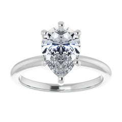 Pear Cut Moissanite Solitaire Ring