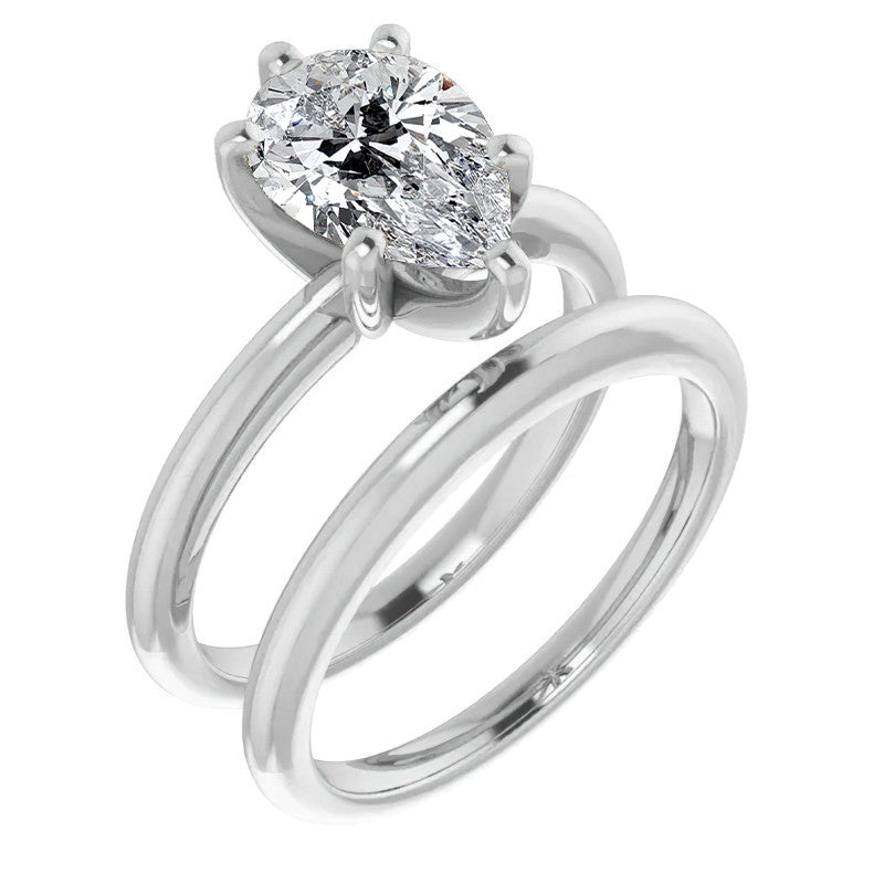 Pear Cut Moissanite Solitaire Ring