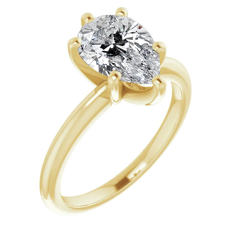 Pear Cut Moissanite Solitaire Ring