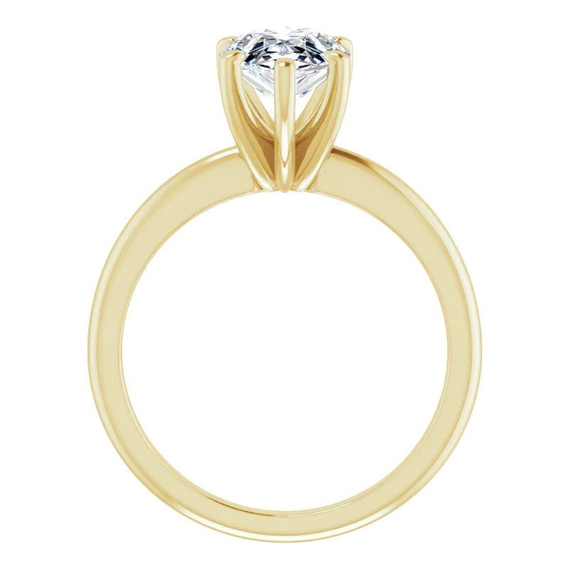 Pear Cut Moissanite Solitaire Ring