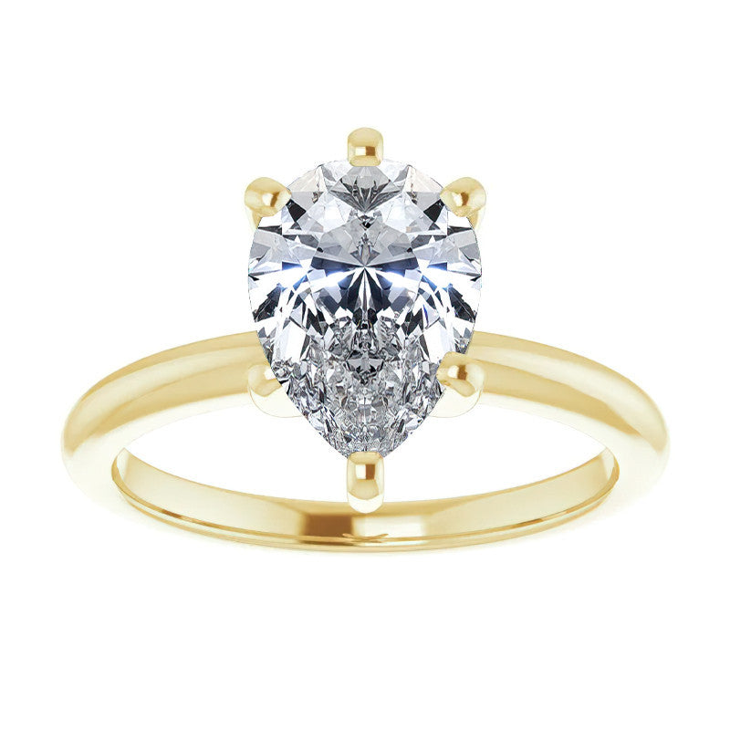 Pear Cut Moissanite Solitaire Ring