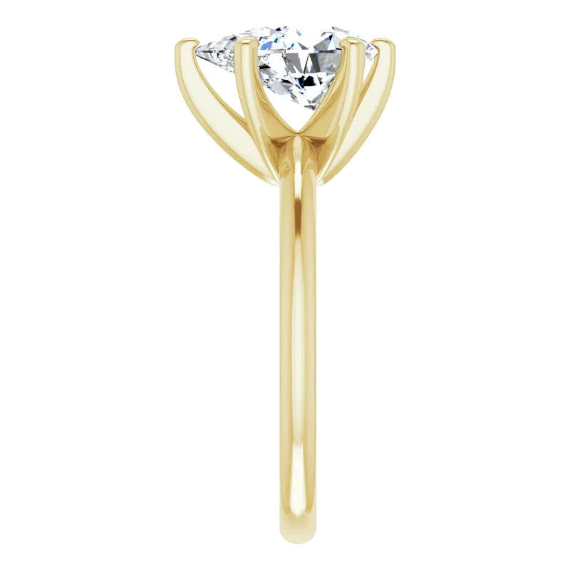 Pear Cut Moissanite Solitaire Ring