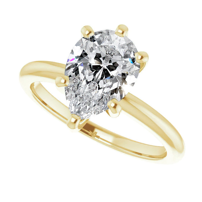Pear Cut Moissanite Solitaire Ring