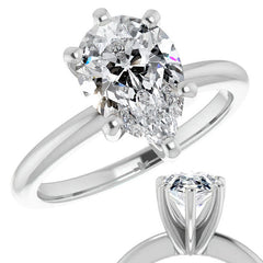 Pear Cut Moissanite Solitaire Ring