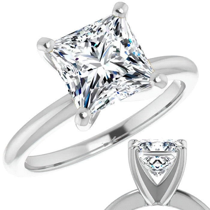 Princess cut Moissanite Solitaire Ring