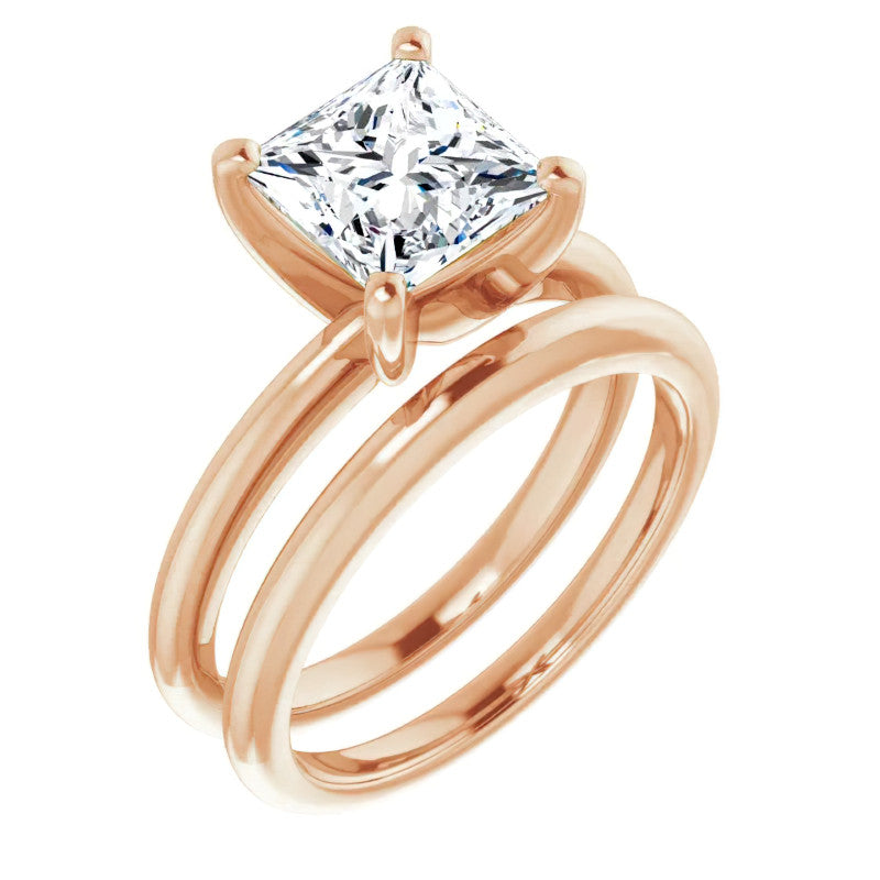 Princess cut Moissanite Solitaire Ring