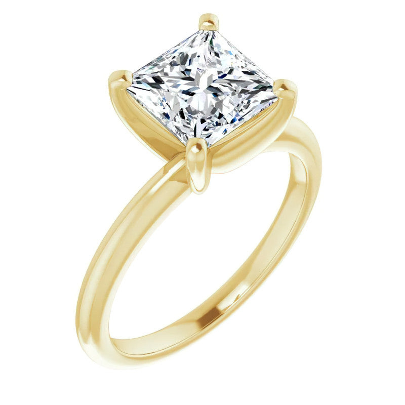 Princess cut Moissanite Solitaire Ring