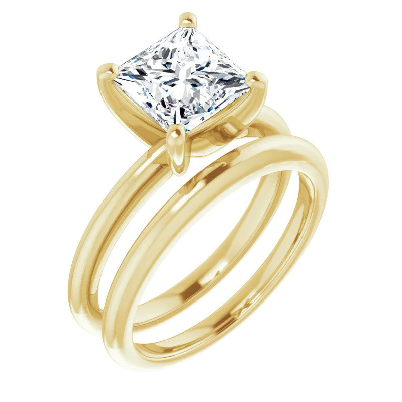 Princess cut Moissanite Solitaire Ring