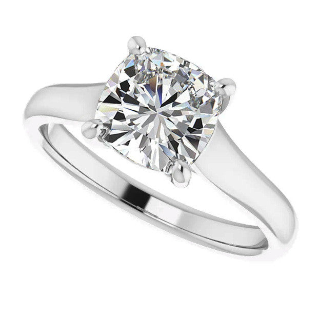 Cushion Moissanite Trellis Solitaire Ring