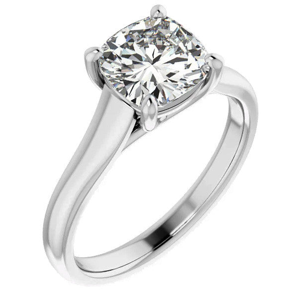 Cushion Moissanite Trellis Solitaire Ring