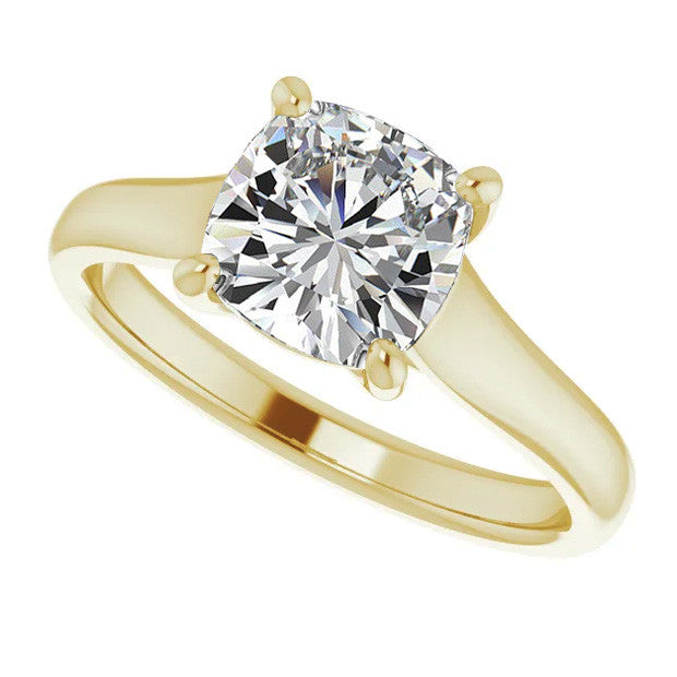 Cushion Moissanite Trellis Solitaire Ring