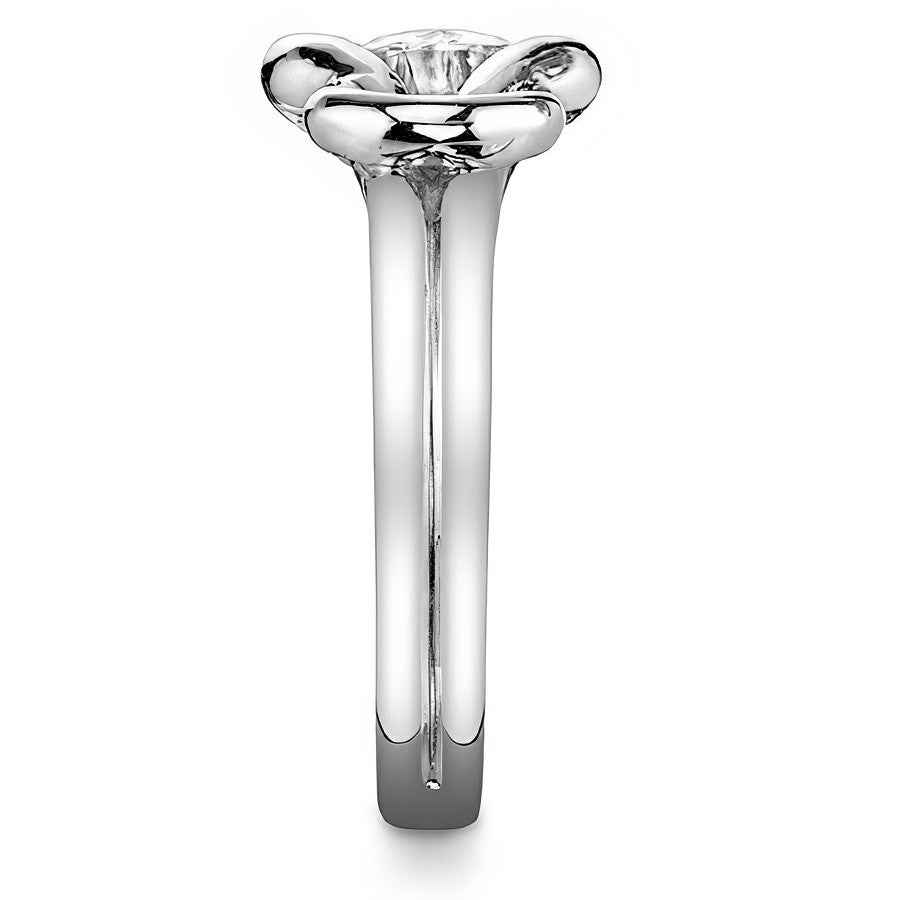 Round Brilliant Moissanite Everlon Style Solitaire Ring