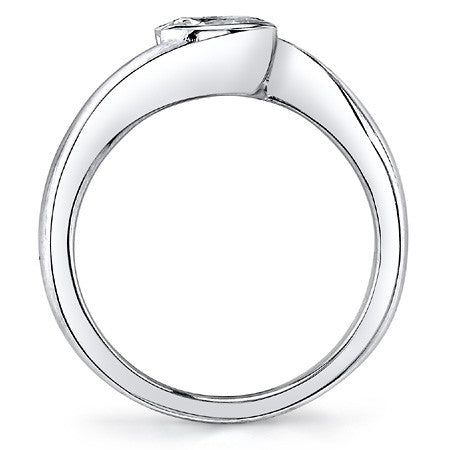Oval Moissanite Bypass Semi-Bezel Ring