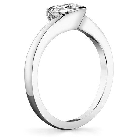 Oval Moissanite Bypass Semi-Bezel Ring