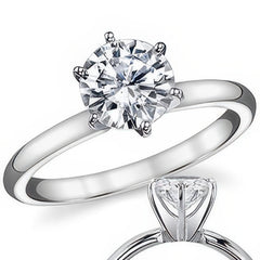 Moissanite 2mm Comfort Fit Style Solitaire Ring
