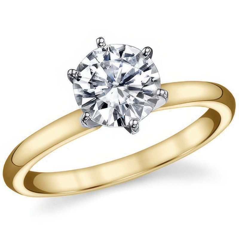 Moissanite 2mm Comfort Fit Style Solitaire Ring