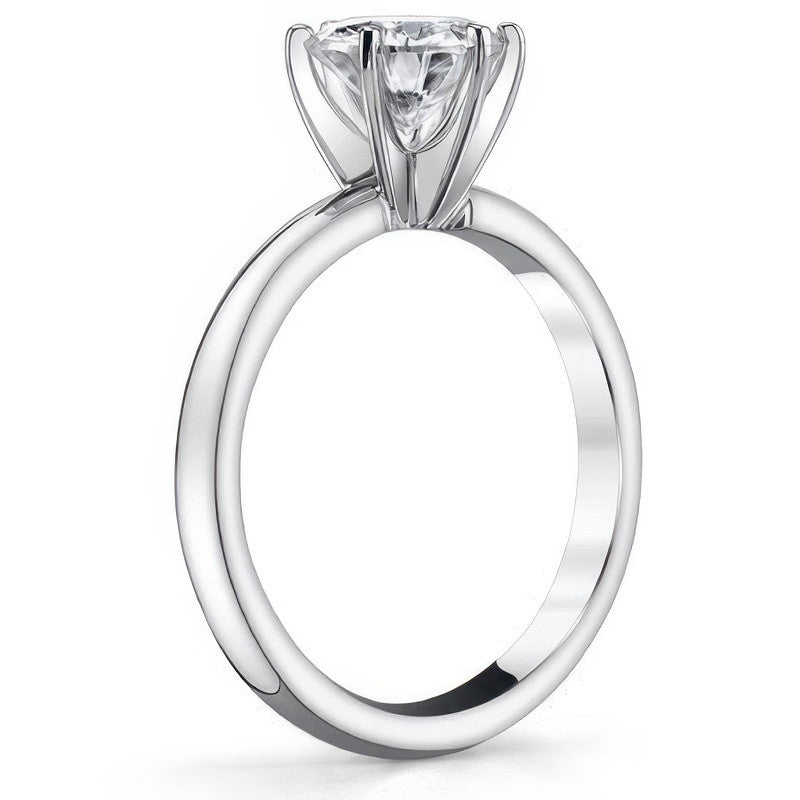 Moissanite 2mm Comfort Fit Style Solitaire Ring