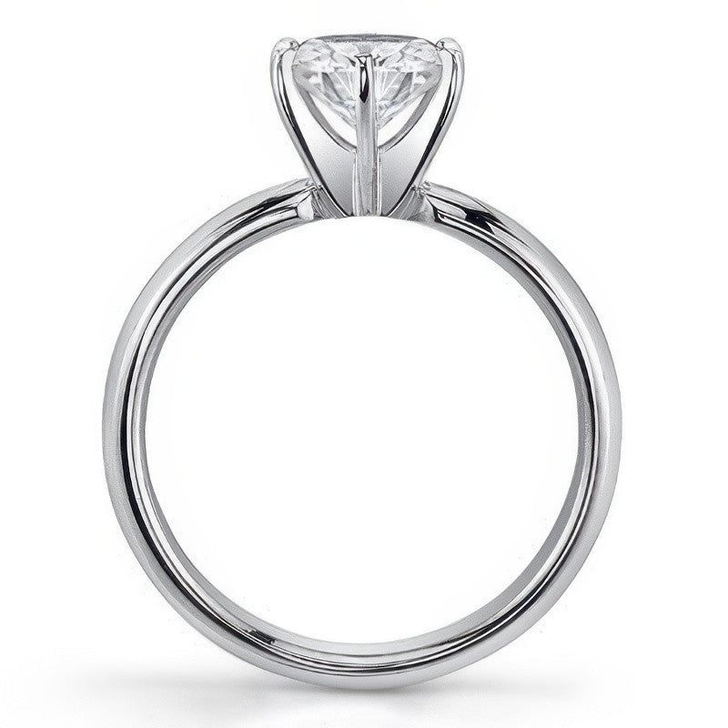 Moissanite 2mm Comfort Fit Style Solitaire Ring