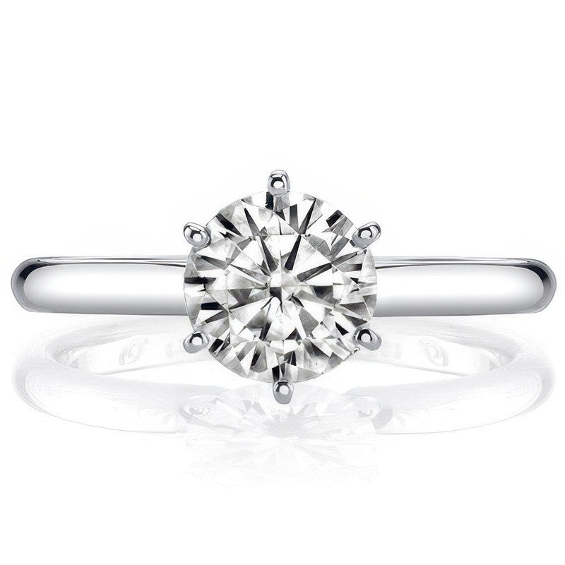 Moissanite 2mm Comfort Fit Style Solitaire Ring