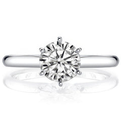 Moissanite 2mm Comfort Fit Style Solitaire Ring