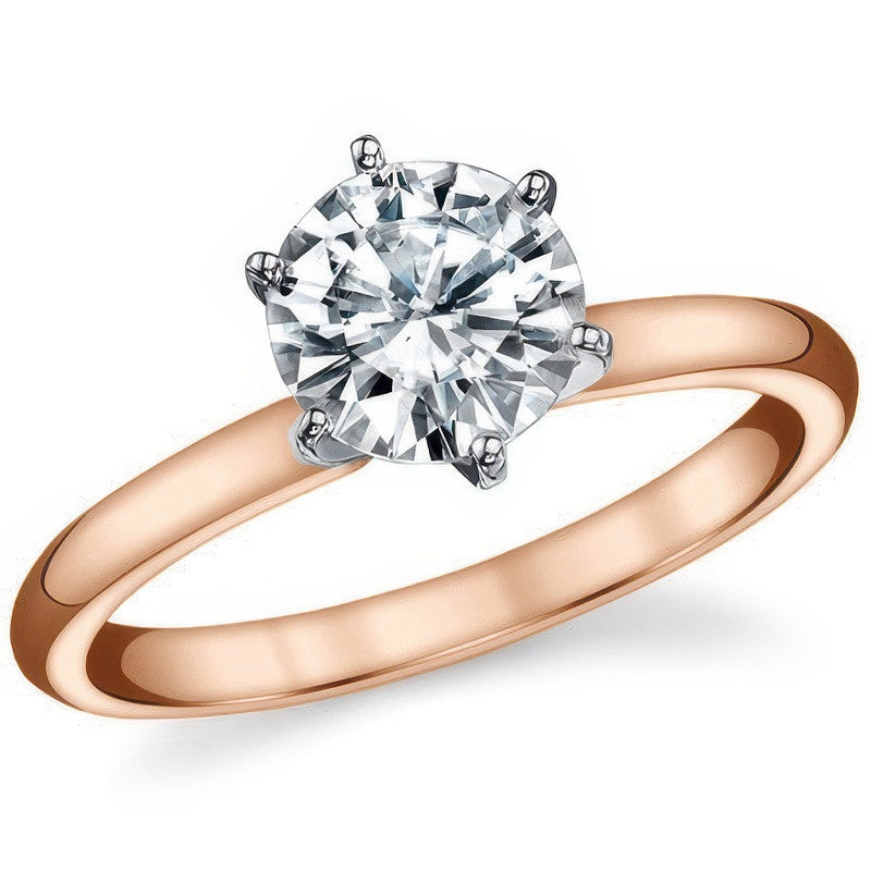 Moissanite 2mm Comfort Fit Style Solitaire Ring