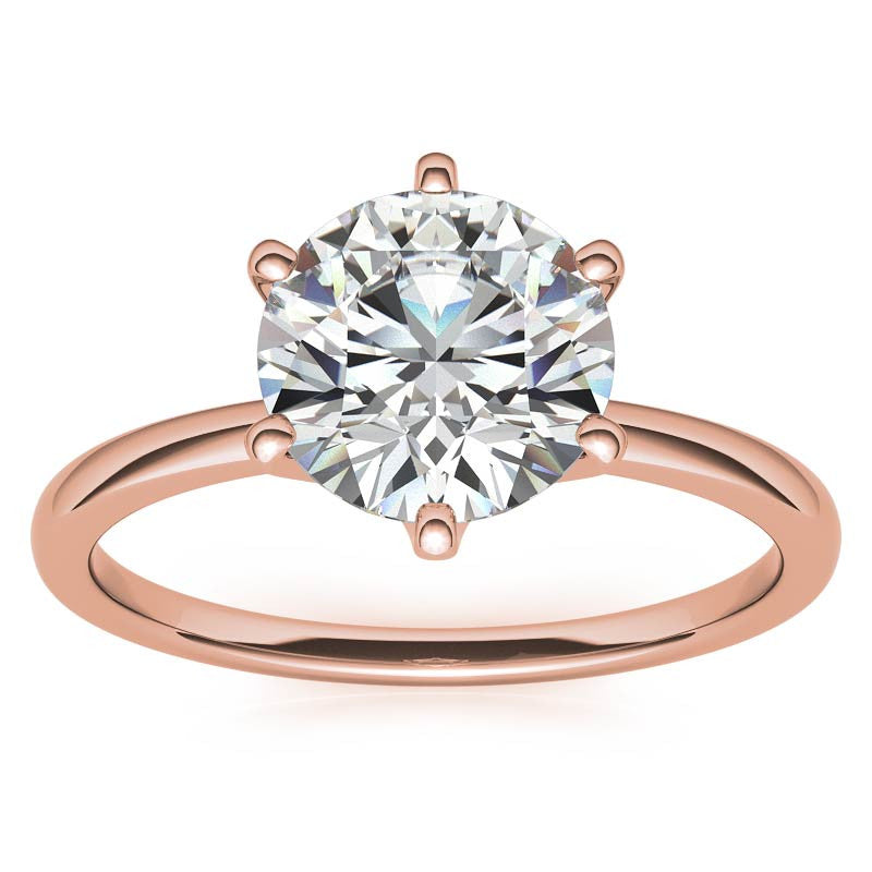 1.5mm Petite Round Brilliant Moissanite Solitaire Ring
