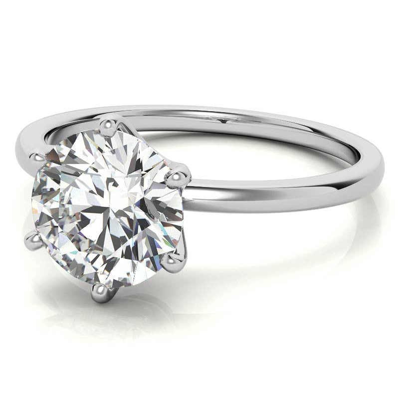 1.5mm Petite Round Brilliant Moissanite Solitaire Ring