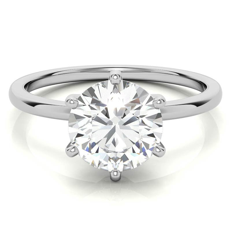 1.5mm Petite Round Brilliant Moissanite Solitaire Ring