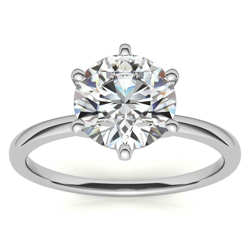 1.5mm Petite Round Brilliant Moissanite Solitaire Ring