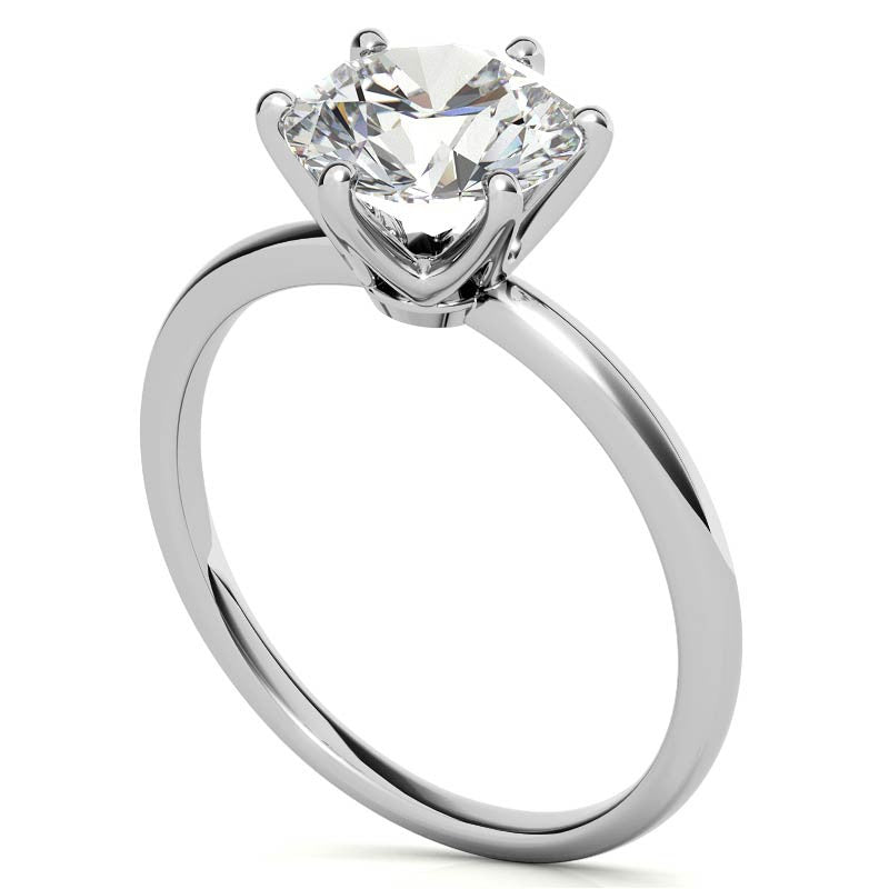 1.5mm Petite Round Brilliant Moissanite Solitaire Ring