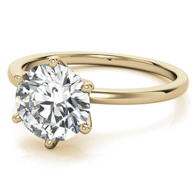 1.5mm Petite Round Brilliant Moissanite Solitaire Ring