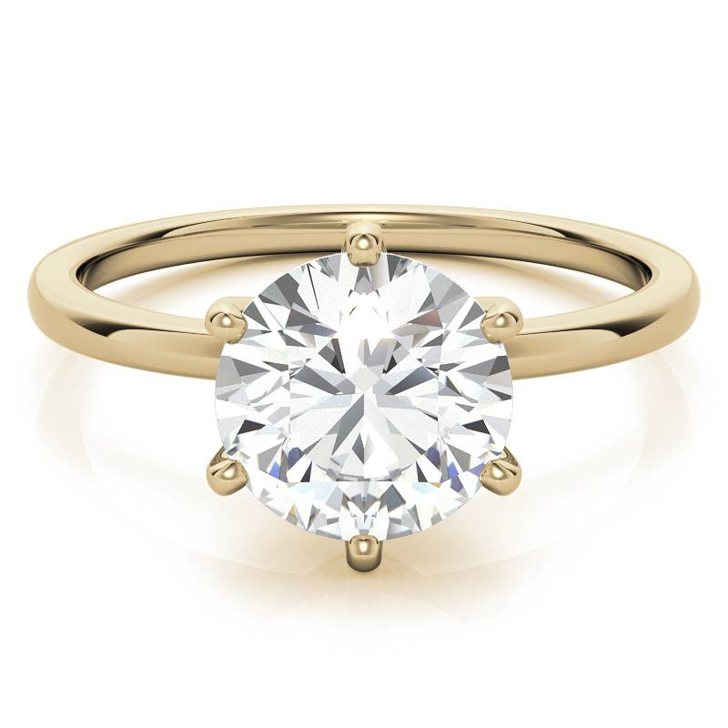 1.5mm Petite Round Brilliant Moissanite Solitaire Ring