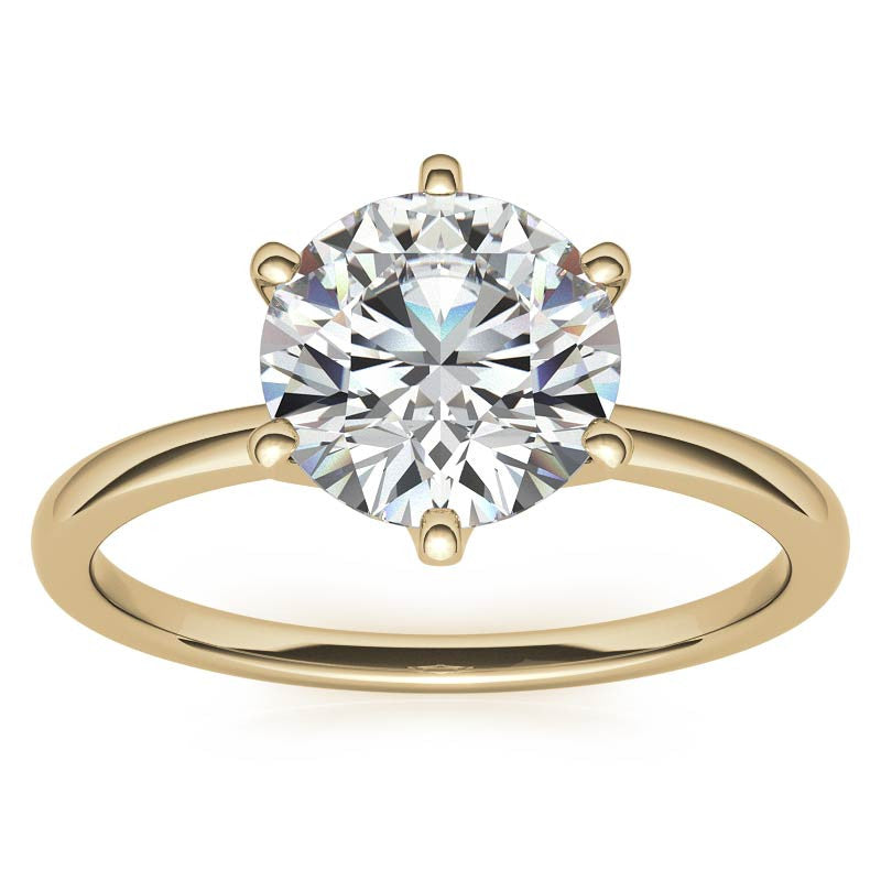1.5mm Petite Round Brilliant Moissanite Solitaire Ring