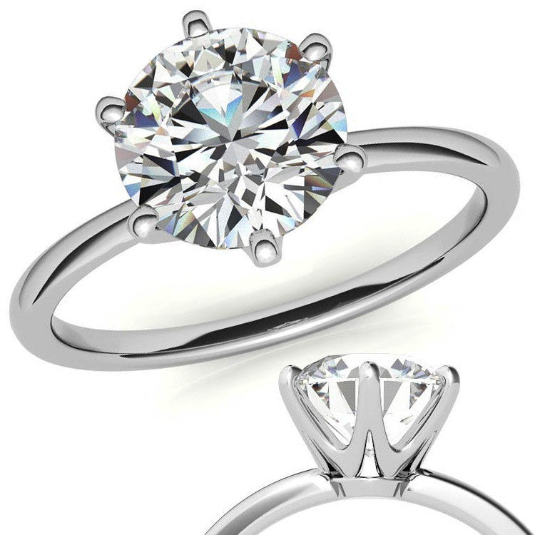 1.5mm Petite Round Brilliant Moissanite Solitaire Ring
