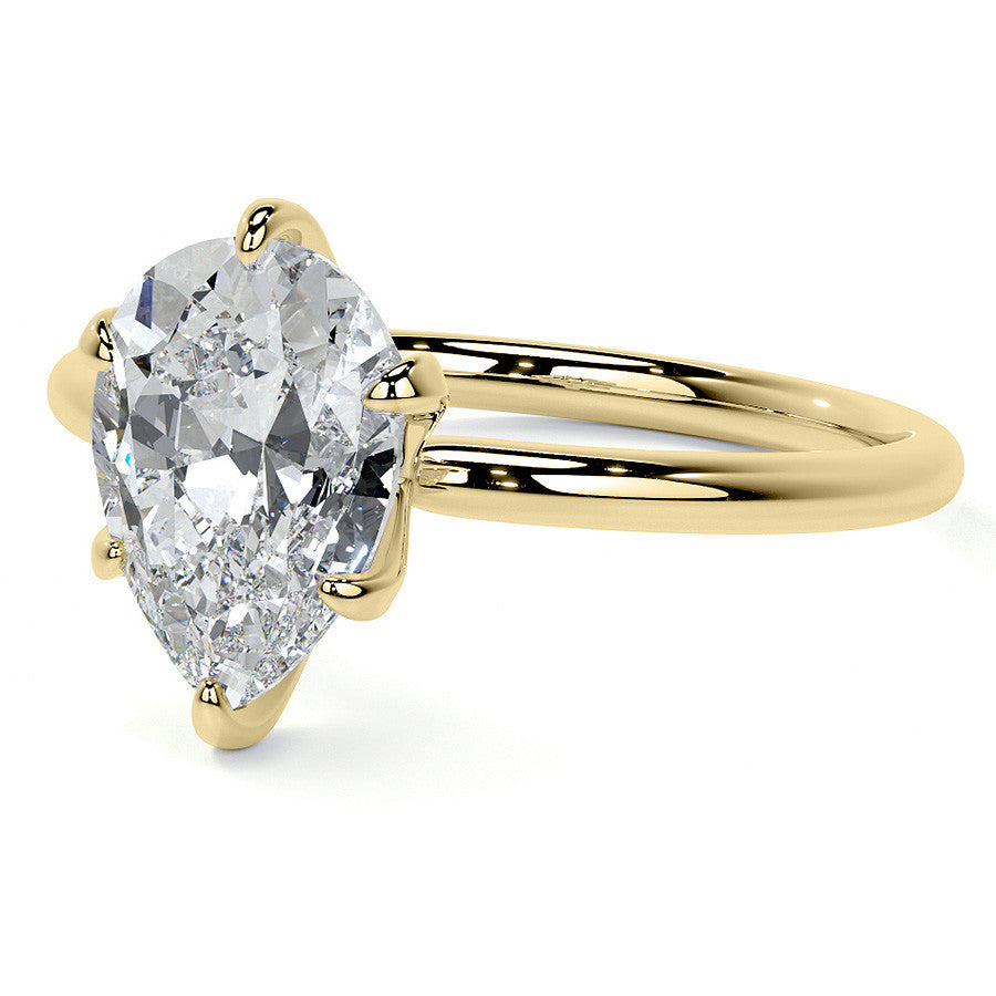 1.5mm Petite Pear Moissanite Solitaire Ring