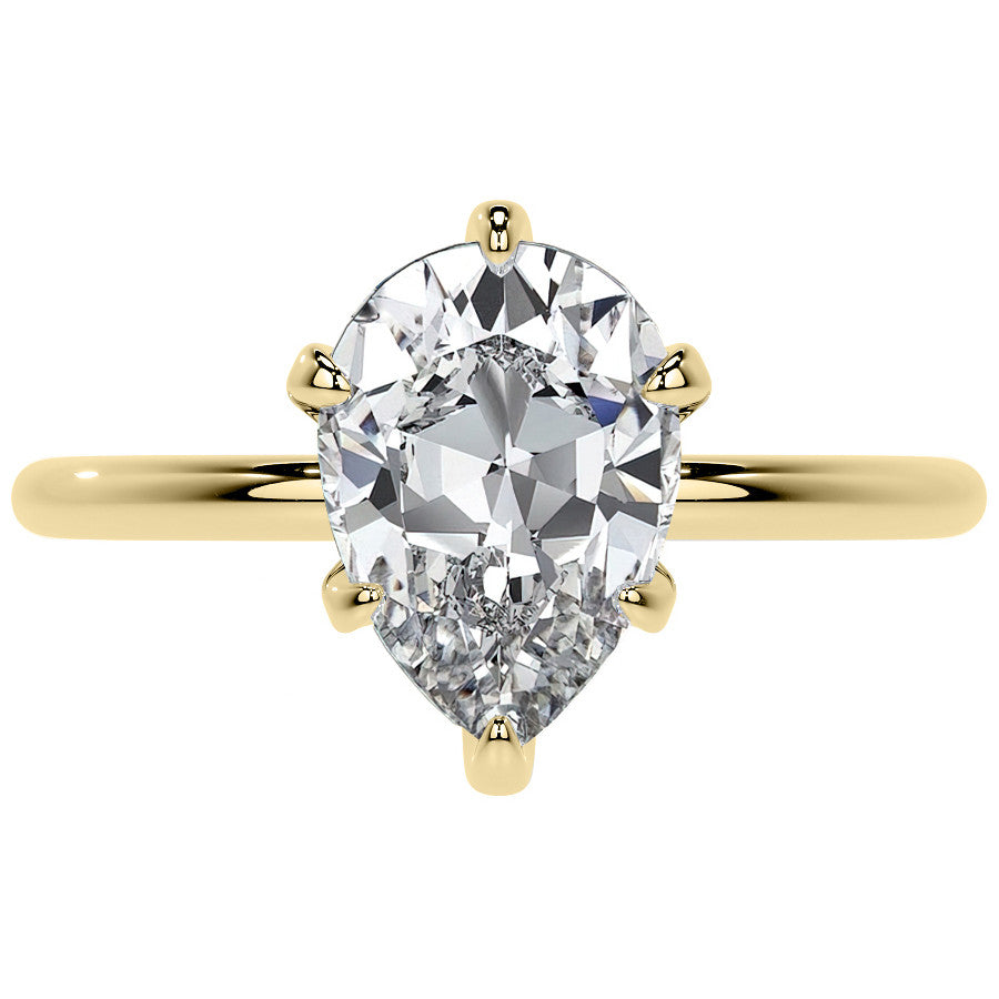 1.5mm Petite Pear Moissanite Solitaire Ring