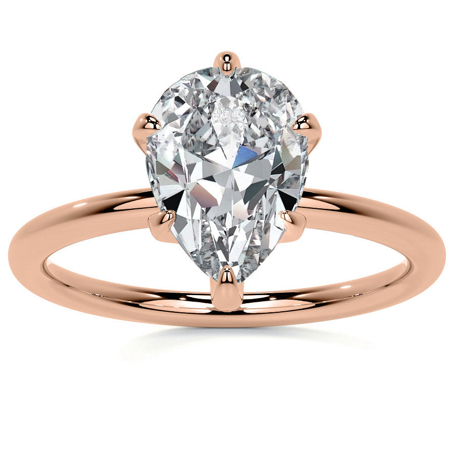 1.5mm Petite Pear Moissanite Solitaire Ring