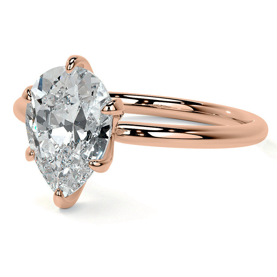 1.5mm Petite Pear Moissanite Solitaire Ring