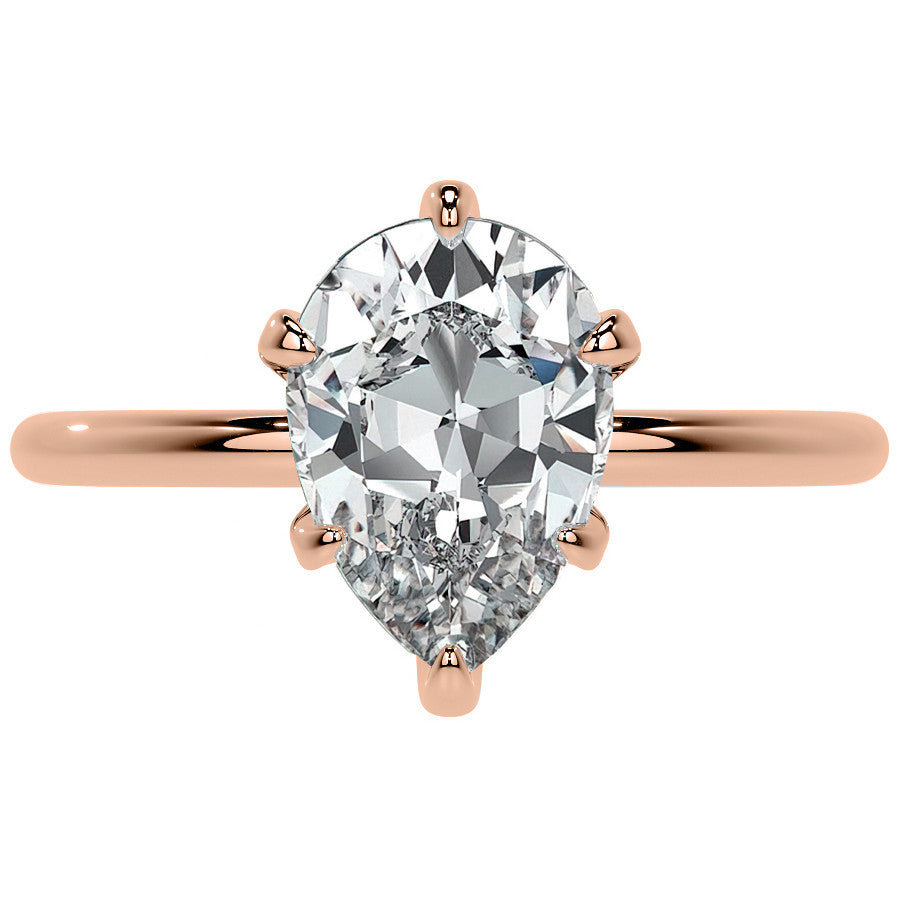 1.5mm Petite Pear Moissanite Solitaire Ring