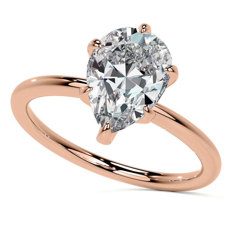 1.5mm Petite Pear Moissanite Solitaire Ring