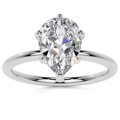1.5mm Petite Pear Moissanite Solitaire Ring