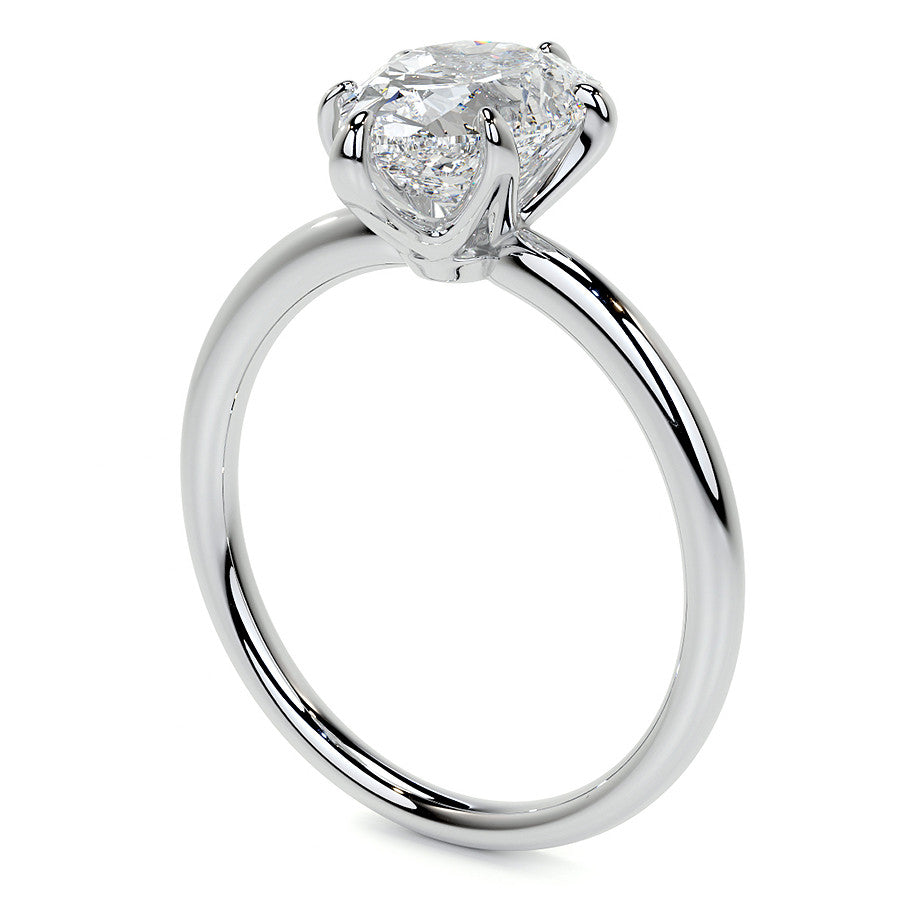 1.5mm Petite Pear Moissanite Solitaire Ring
