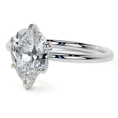 1.5mm Petite Pear Moissanite Solitaire Ring