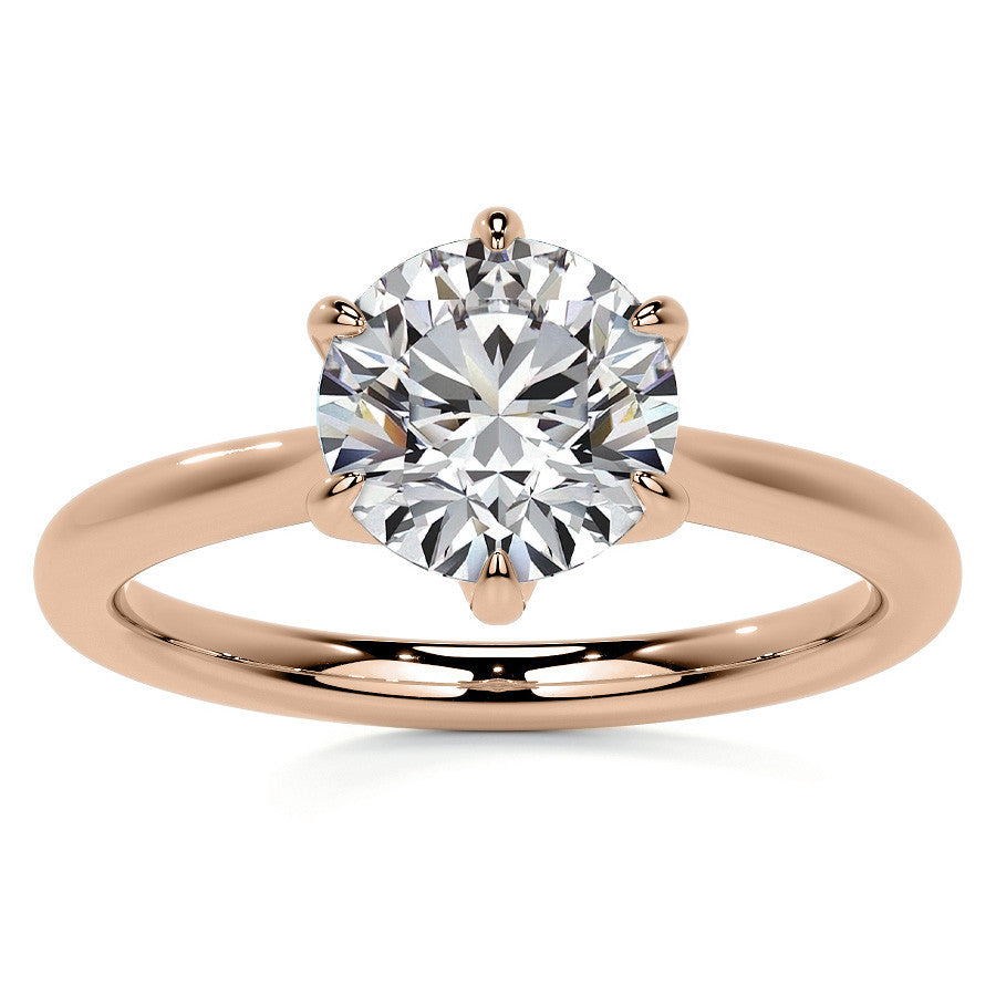 Petite Round Brilliant Moissanite Solitaire Ring