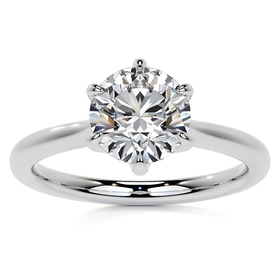 Petite Round Brilliant Moissanite Solitaire Ring