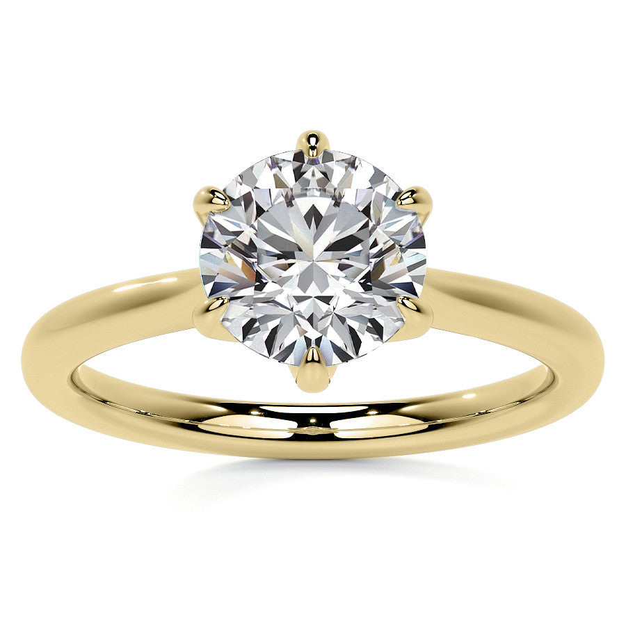 Petite Round Brilliant Moissanite Solitaire Ring