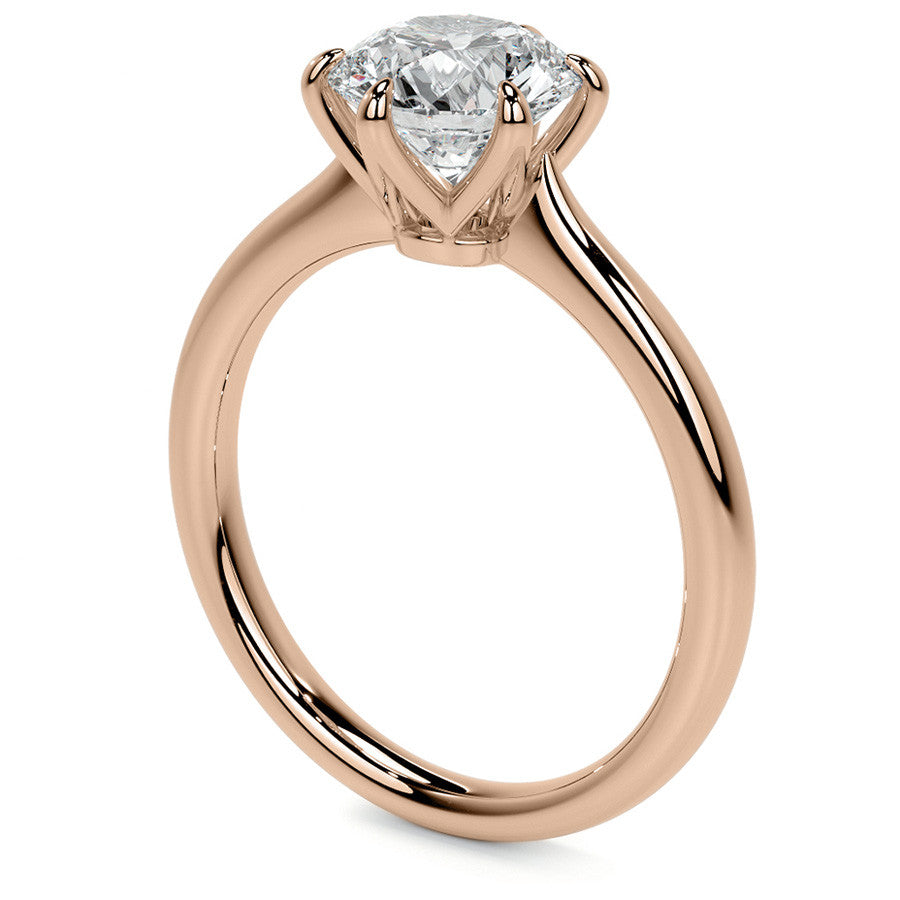 Petite Round Brilliant Moissanite Solitaire Ring