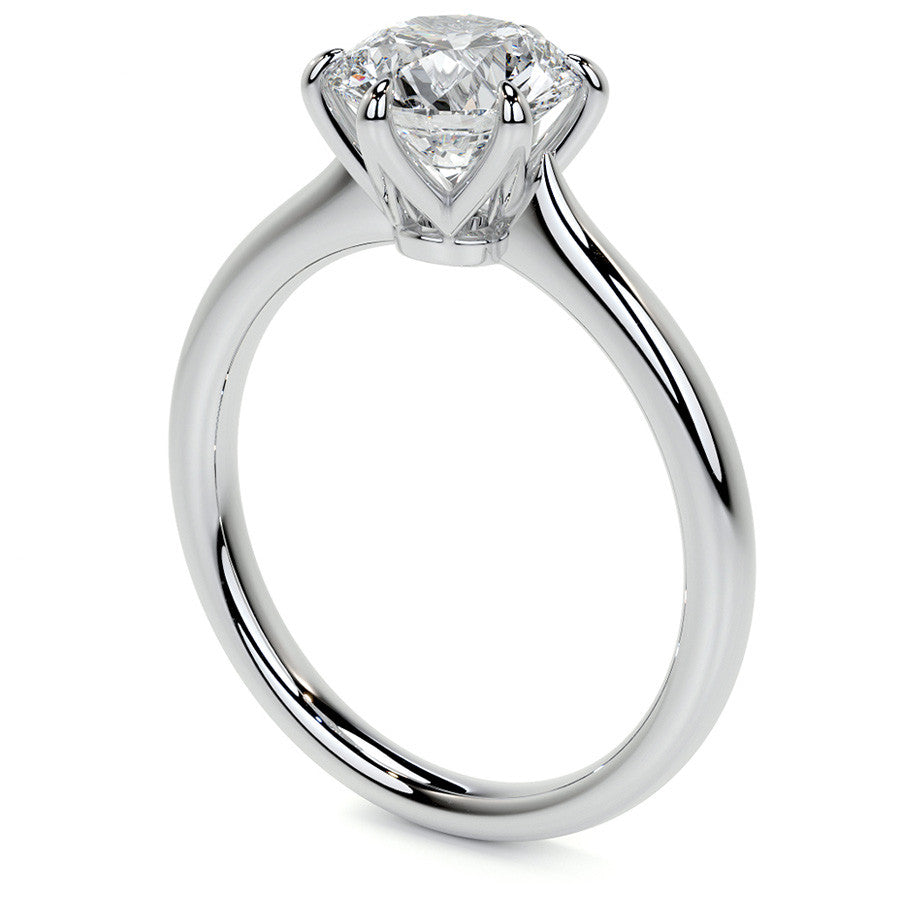 Petite Round Brilliant Moissanite Solitaire Ring