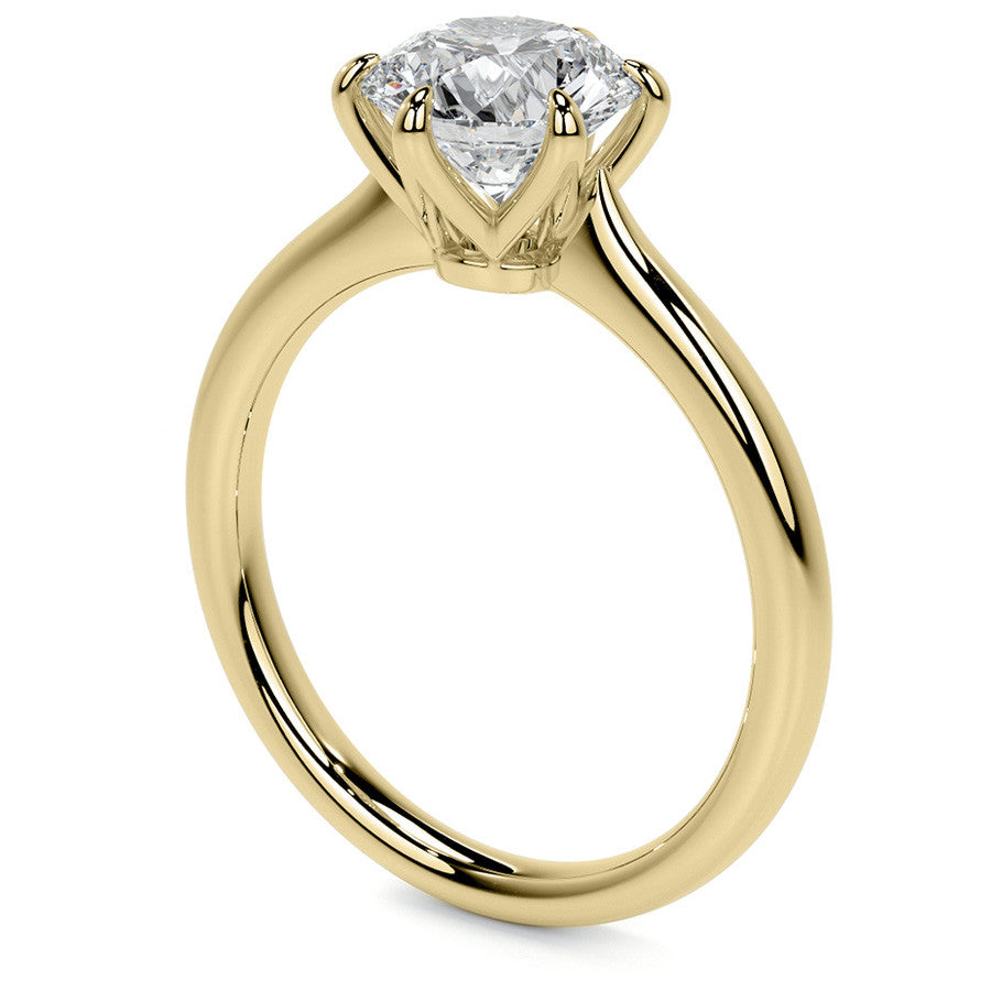 Petite Round Brilliant Moissanite Solitaire Ring