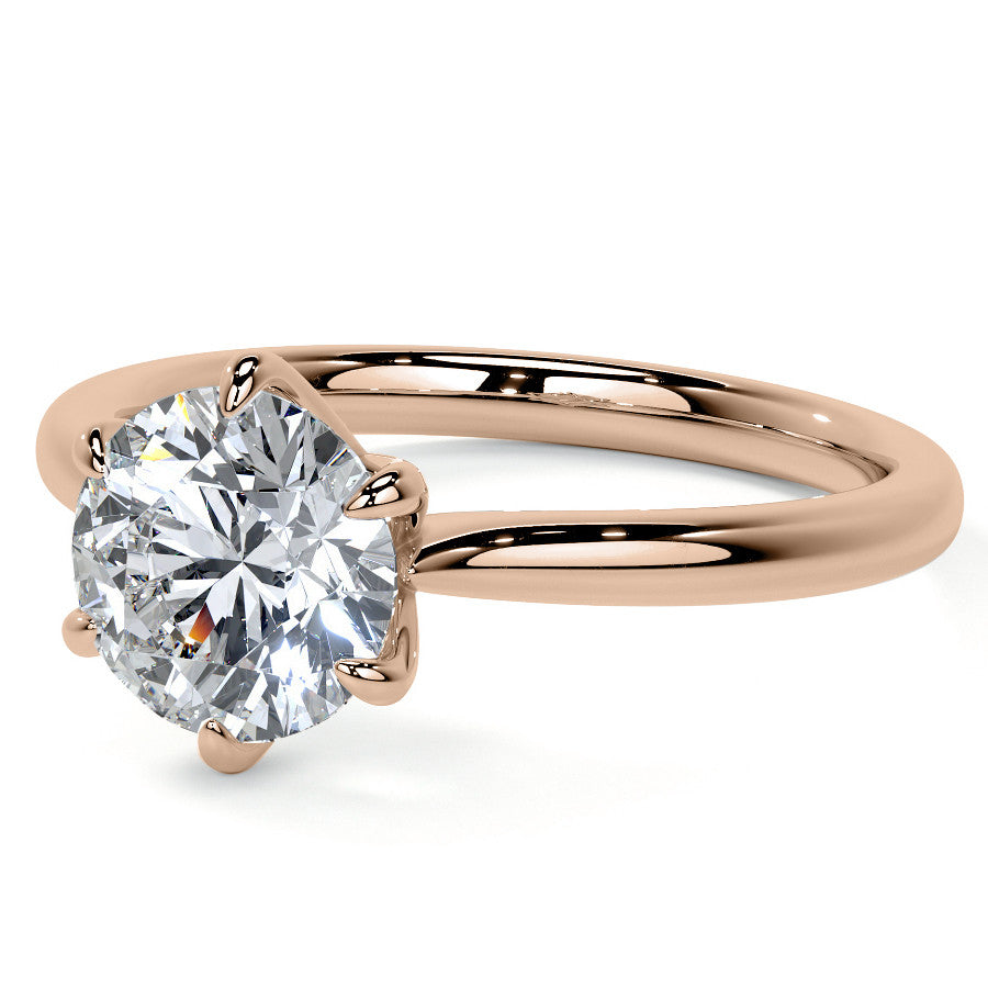 Petite Round Brilliant Moissanite Solitaire Ring